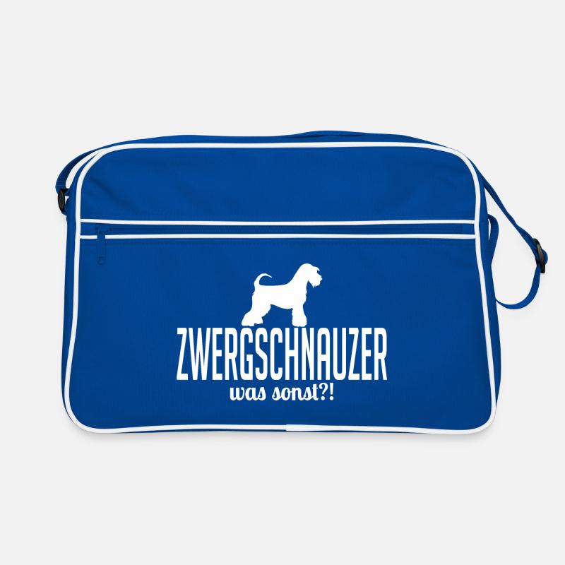 Zwergschnauzer was sonst Hunde Spruch Wilsigns - Retro Tasche - Blau/Weiß