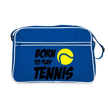 Born to play Tennis - Retro Tasche - Blau/Weiß - Vorne