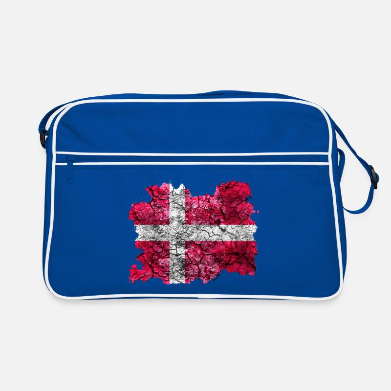 Danemark Drapeau Vintage - Sac Retro - bleu/blanc