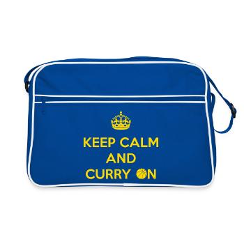 Keep Calm and Curry On - Retro Bag - blue/white - Front