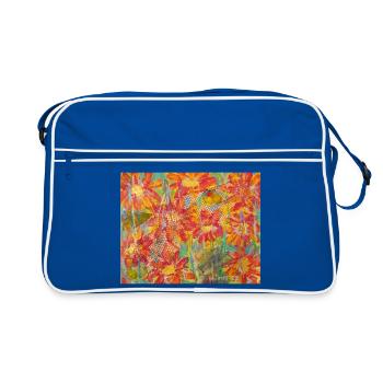 Living flower meadow in impression style - Retro Bag - blue/white - Front