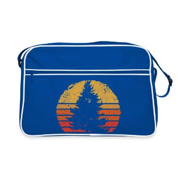 Sunset Pine Silhouette - Retro Bag - blue/white - Front