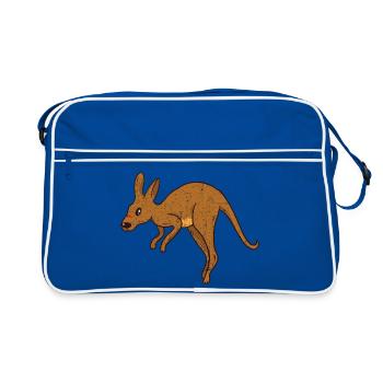Kangaroo Vintage Rust Texture - Retro Bag - blue/white - Front