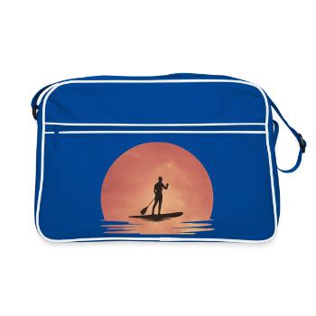 Sunset SUP – Tranquillité sur l’eau - Sac Retro - bleu/blanc - Devant