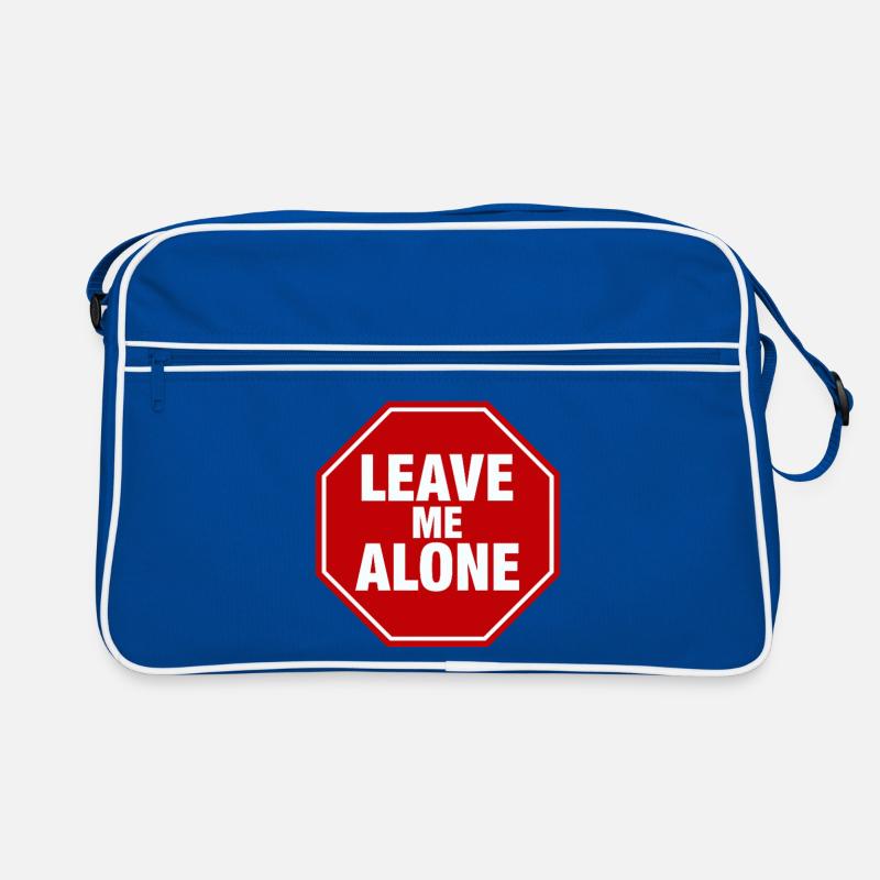 Leave Me Alone Stoppschild Statement Spruch Retro Tasche