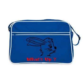 Le lapin en contrainte de Pâques - Sac Retro - bleu/blanc - Devant