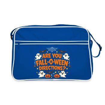 Bist du ein Herbst-O-Ween-Anleitungslehrer? Hallow - Retro Tasche - Blau/Weiß - Vorne