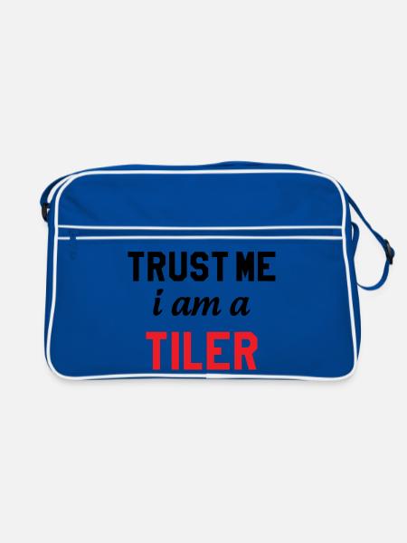 Believe me, I'm a tiler – professional experience - Retro Bag - blue/white