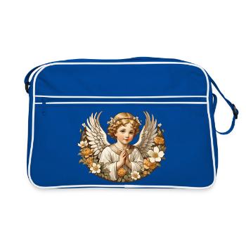 Schutzengel - Retro Tasche - Blau/Weiß - Vorne