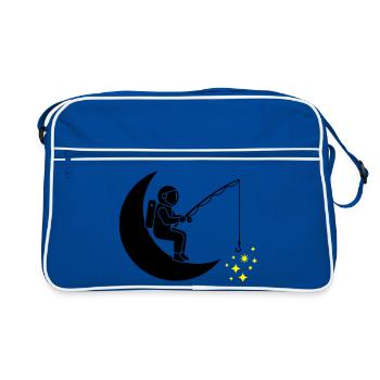 Lune Étoile de pêche pour astronautes - Sac Retro - bleu/blanc - Devant