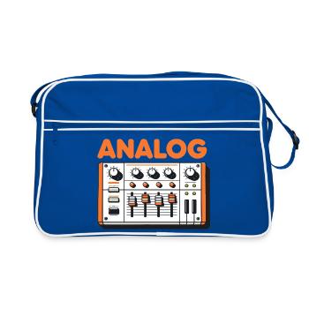Analog Audio Mixer Retro Soundboard Graphic - Retro Bag - blue/white - Front