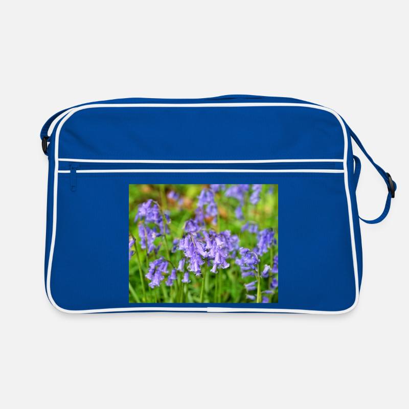Bluebell - Violet Spring Bloom - Retro Bag - blue/white