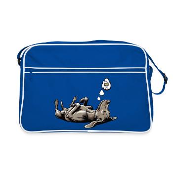 Weimaraner Weimaraner Owner Weimaraner Enthusiast - Retro Bag - blue/white - Front
