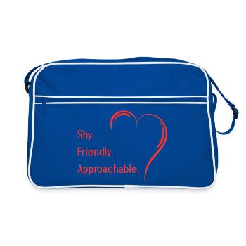 Flirting Introverts Shy Friendly Approachable - Retro Bag - blue/white - Front