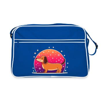Dackel (Comic) - Retro Tasche - Blau/Weiß - Vorne