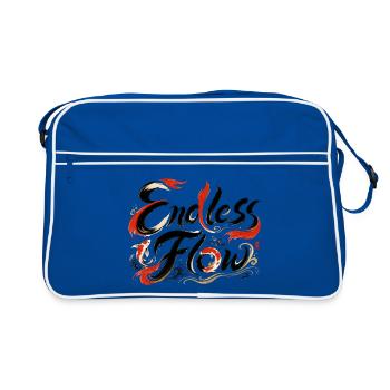 Endless Flow | Japanische Zen Kunst - Retro Tasche - Blau/Weiß - Vorne