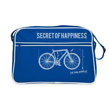 Secret of Happiness - Retro Tasche - Blau/Weiß - Vorne