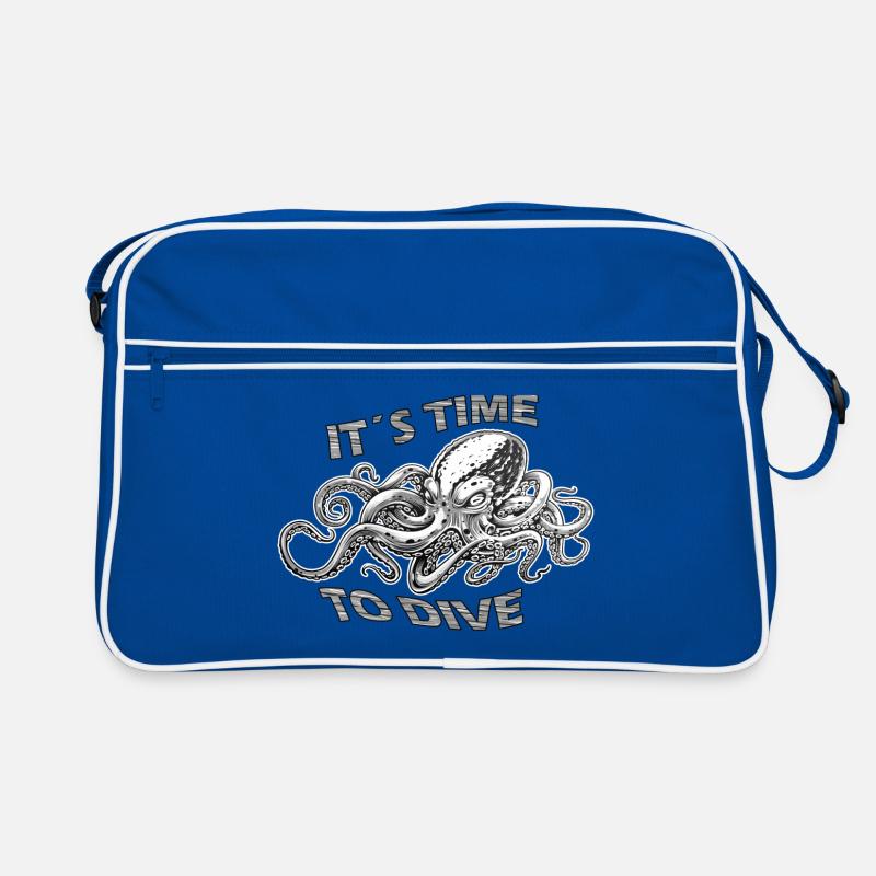 Octopus - it´s time to dive Retro Tasche