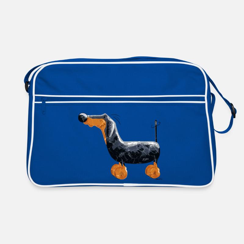 Da steht ein Dackel Retro Tasche