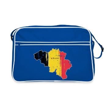 Carte de Bruxelles avec drapeau belge - Sac Retro - bleu/blanc - Devant