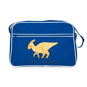 Cute Dino Cutie-Saurus - Retro Bag - blue/white - Front
