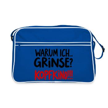 Dicton humoristique pour la vie de tous les jours et le plaisir - Sac Retro - bleu/blanc - Devant