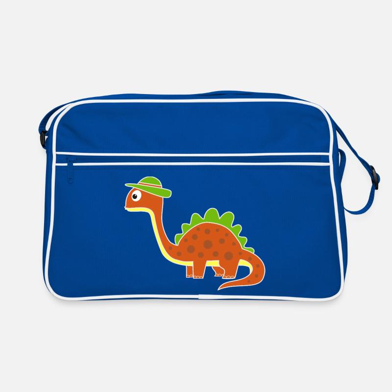 Funny dinosaur with dots Retro Bag