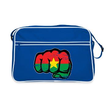 Poing du drapeau du Burkina Faso utilisé - Sac Retro - bleu/blanc - Devant