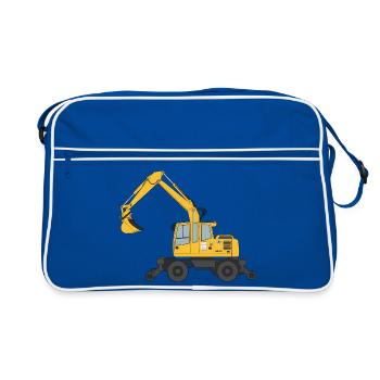 Road-rail excavator Excavator track construction - Retro Bag - blue/white - Front