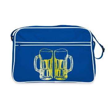 Toast aux verres à bière - Sac Retro - bleu/blanc - Devant