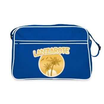Cadeau pour Lanzarote - Sac Retro - bleu/blanc - Devant
