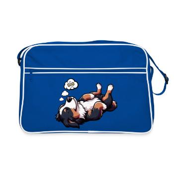 Bouvier bernois, chiens de montagne, propriétaires de chiens de montagne - Sac Retro - bleu/blanc - Devant