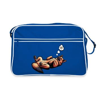 Berger allemand Chiens de berger Chiens de berger - Sac Retro - bleu/blanc - Devant