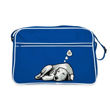 Lévrier irlandais Lévrier Propriétaire de chien de lévrier Fan de chien de loup - Sac Retro - bleu/blanc - Devant