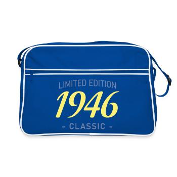 Tee 80 Ans 1946 Typographie Bold - Sac Retro - bleu/blanc - Devant