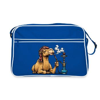 Camel with Shisha Cartoon - Retro Bag - blue/white - Front