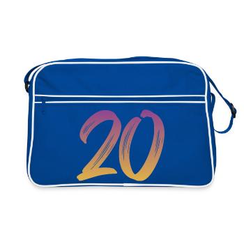 20 - Retro Tasche - Blau/Weiß - Vorne