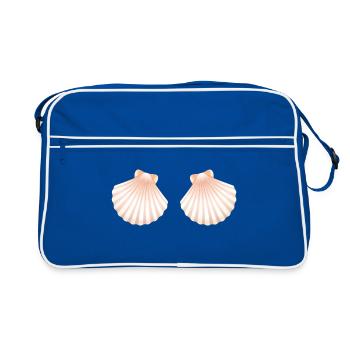Shells bikini costume bra shell - Retro Bag - blue/white - Front