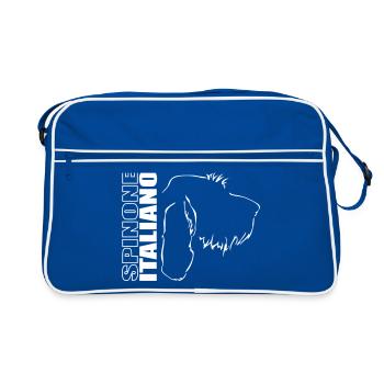 SPINONE ITALIANO PROFIL Hund Hunde Wilsigns - Retro Tasche - Blau/Weiß - Vorne