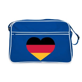 Deutschland Herz | Herz | Heart - Sac Retro - bleu/blanc - Devant