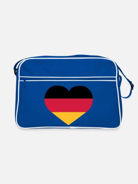 Deutschland Herz | Herz | Heart - Sac Retro - bleu/blanc - Devant