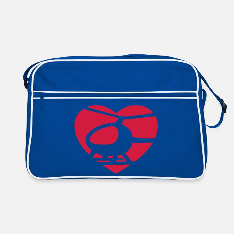 Helicopter heart - Retro Tasche - Blau/Weiß