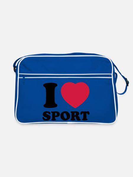 i love sport 2c - Sac Retro - bleu/blanc