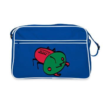 bug color VECTOR insect crawling animal - Retro Bag - blue/white - Front