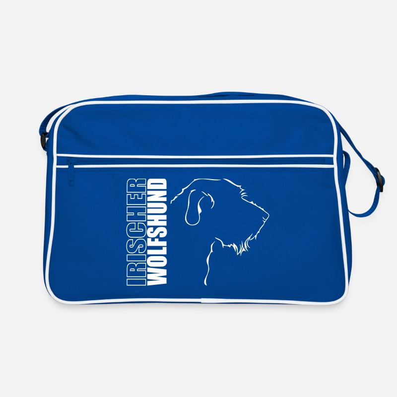 IRISCHER WOLFSHUND PROFIL WILSIGNS - Retro Tasche - Blau/Weiß