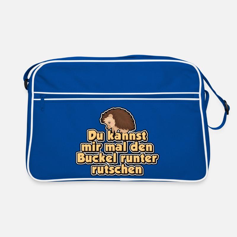 Du kannst mir mal den Buckel runter rutschen - Retro Tasche - Blau/Weiß