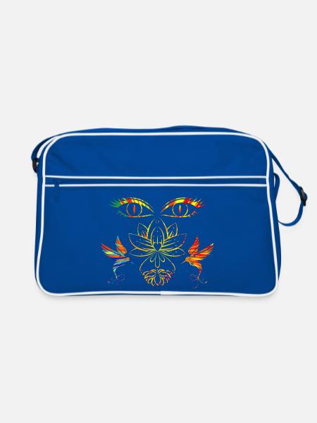 Zen face - Retro Bag - blue/white - Front