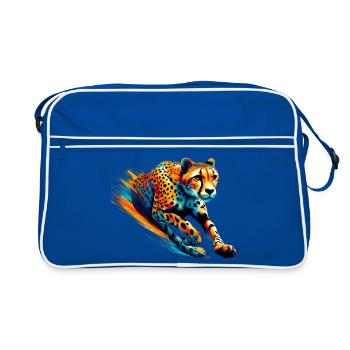 Cheetah - Retro Bag - blue/white - Front