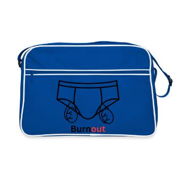 burne out burnout slip citation couille humour - Sac Retro - bleu/blanc - Devant