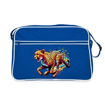 Cheetah - Retro Bag - blue/white - Front
